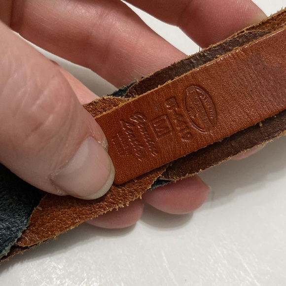 Fossil Multi-colour Leather Belt with Gold Brass Buckle - Picture 7 of 13